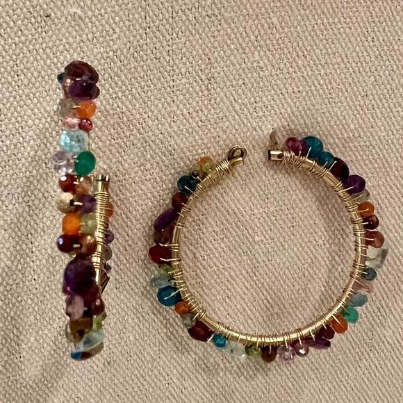 Multi-Colored Gemstone Earrings - Picture 1 of 3